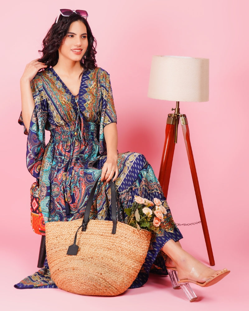 Bohemian moonlight paisley maxi with golden touch