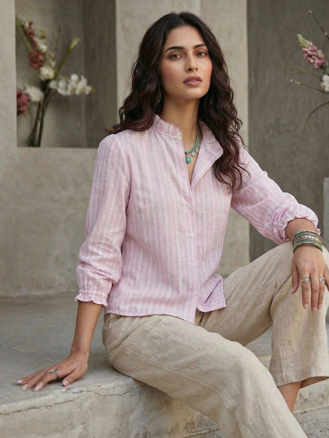 Cirelle pink whisper cotton shirt