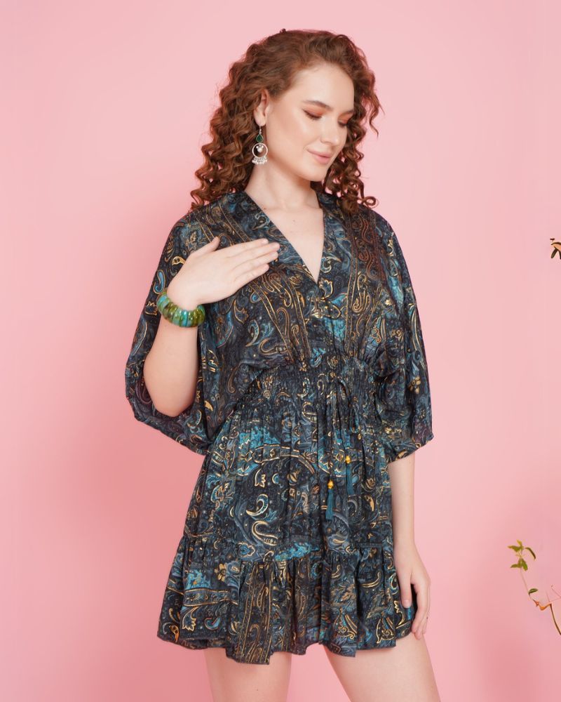 Boheme bloom kimono mini dress