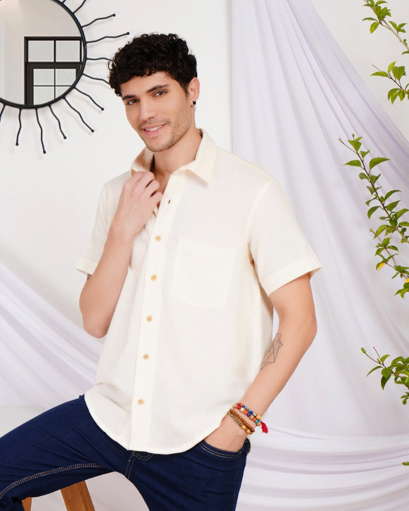 Axel creamstone boho cotton shirt