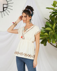 Liora pearl glow boho top