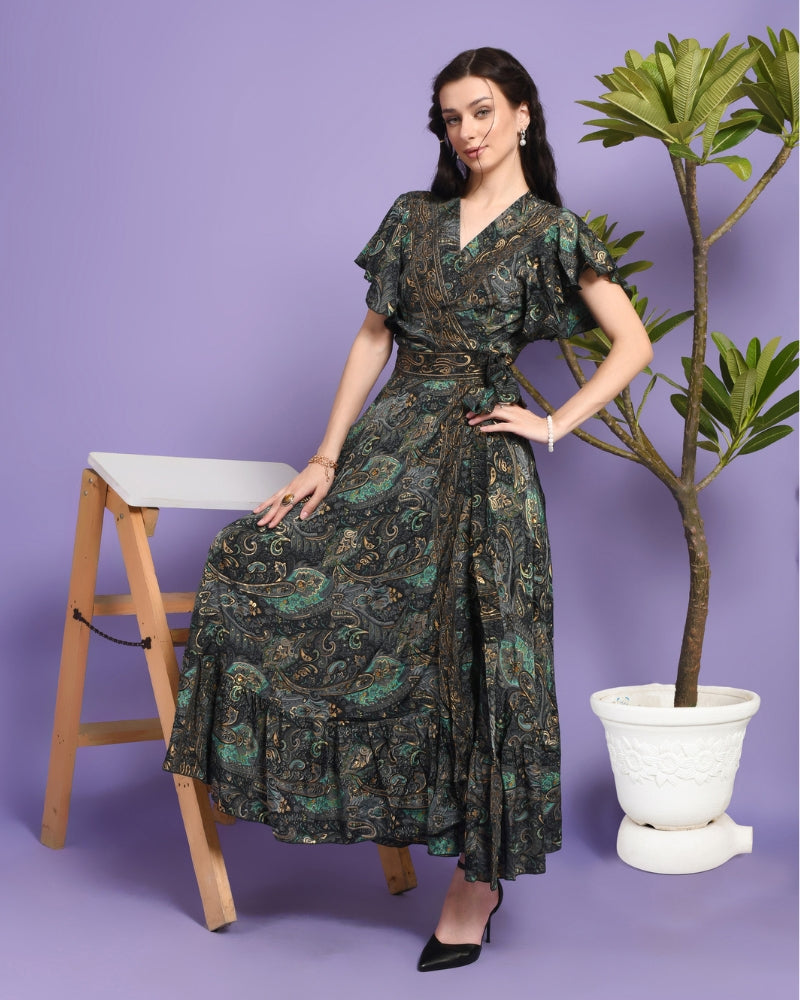 Liana wrap maxi dress