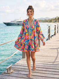 Mirella pomegranate pop boho dress