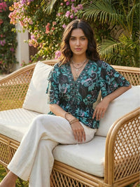 Ivara twilight paisley peplum top