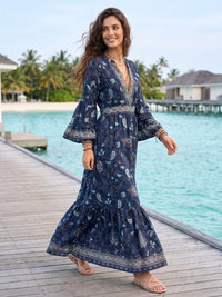 Mystic ocean bohemian maxi dress