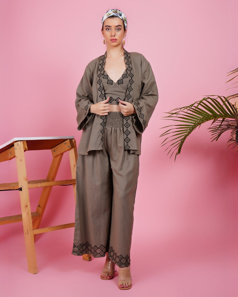 Nomadic haze 3 piece khadi co-ord set