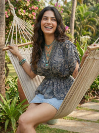 Celestine moonshadow boho peplum top