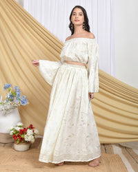 Serena vanilla gold skirt co-ord set