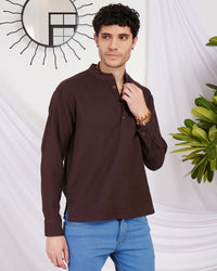 Orion rusted cocoa cotton shirt