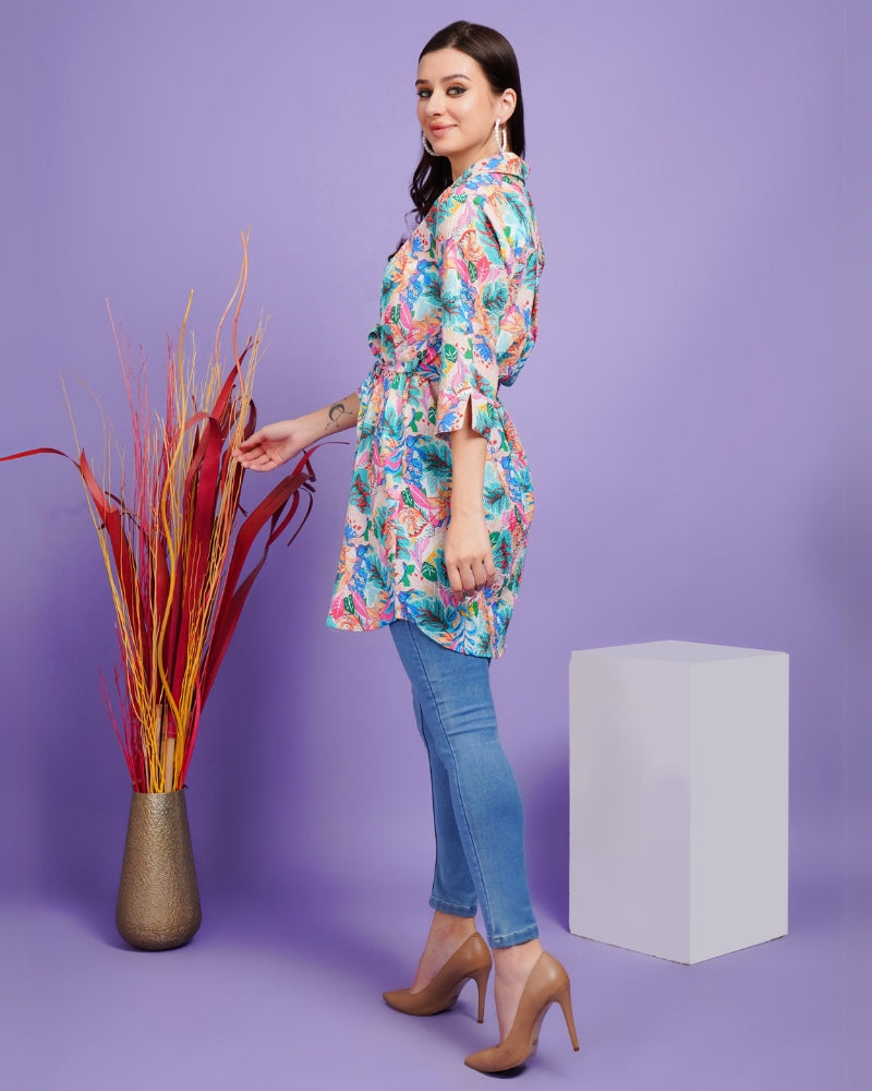 Tropical breeze shrug with belt