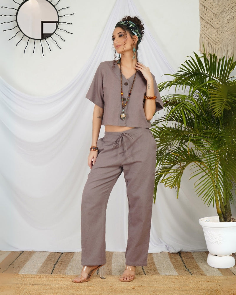 Clio blush mauve cotton co-ord set