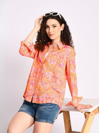Zafira sunset bloom boho shirt