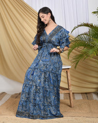 Selina midnight glow tiered maxi dress