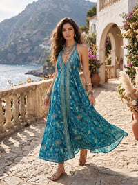 Zinnia blue lagoon boho maxi dress
