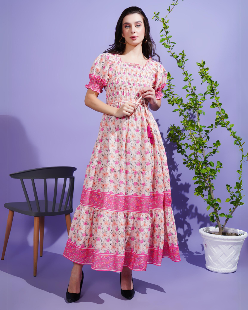 Pink meadow maxi dress