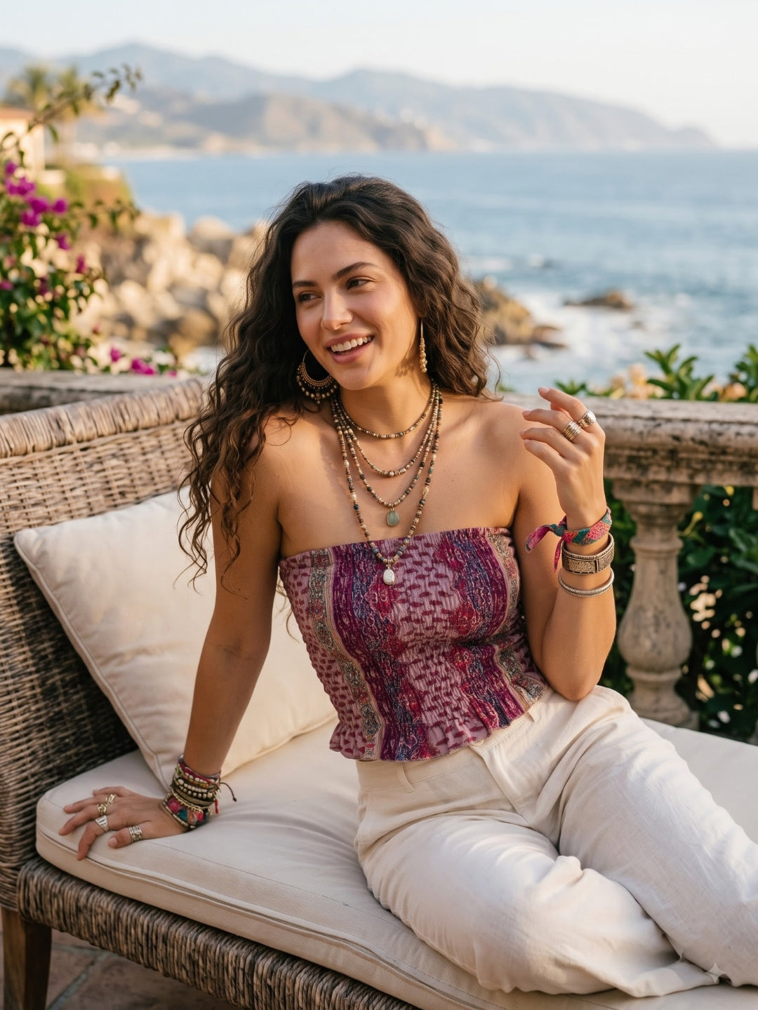 Isadora lavender love boho tube top