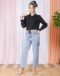 Selene eclipse drawstring cotton top