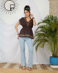 Cocoa dream boho top