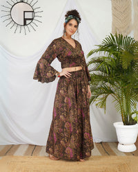 Evelina mocha rose palazzo set