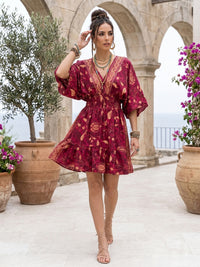 Rosalie garnet glow boho mini dress