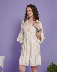 Ivory bloom muse short dress