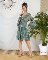 Adelise ocean mist paisley mini dress