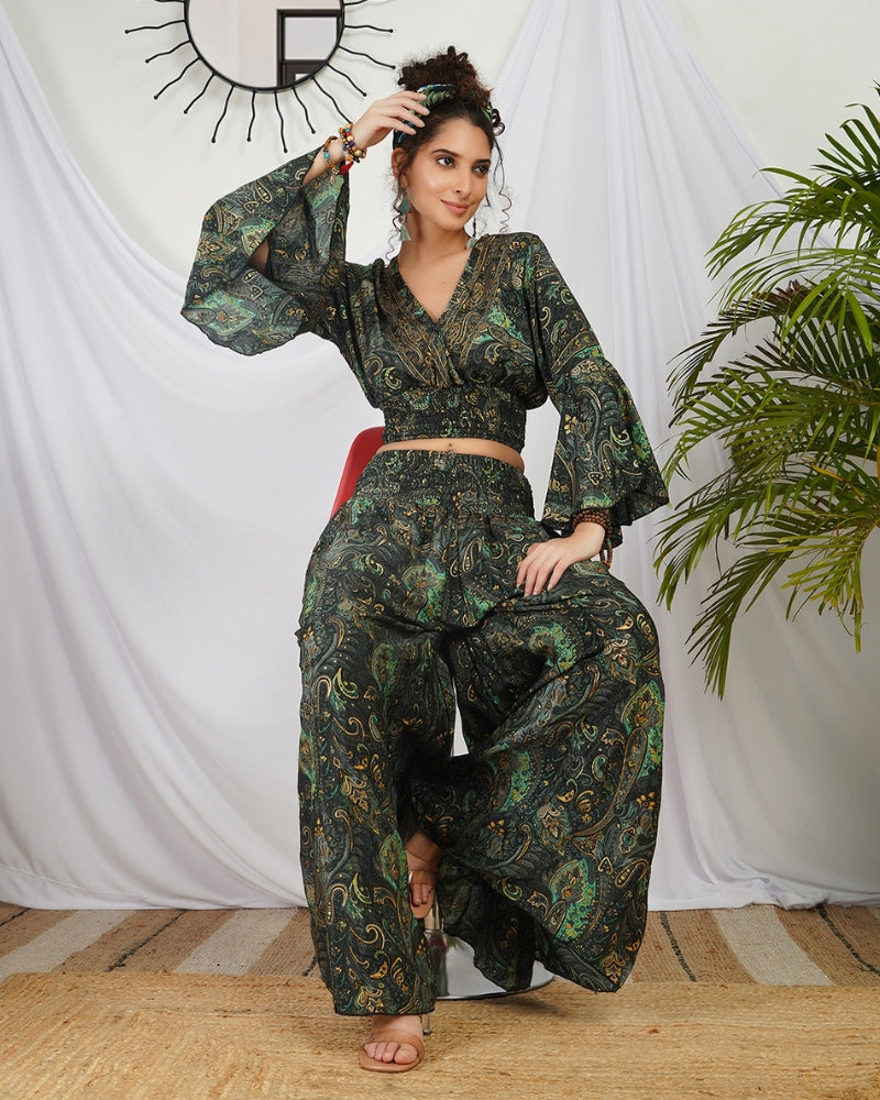 Aurora onyx palazzo co-ord set