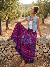 Plum mirage bohemian skirt