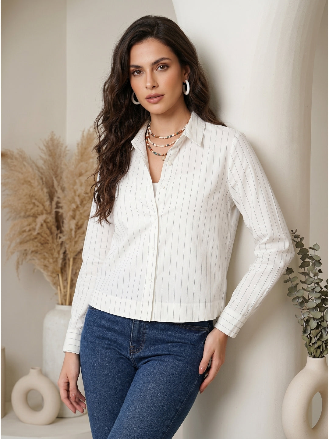 Lucienne cloudline cotton boxy shirt