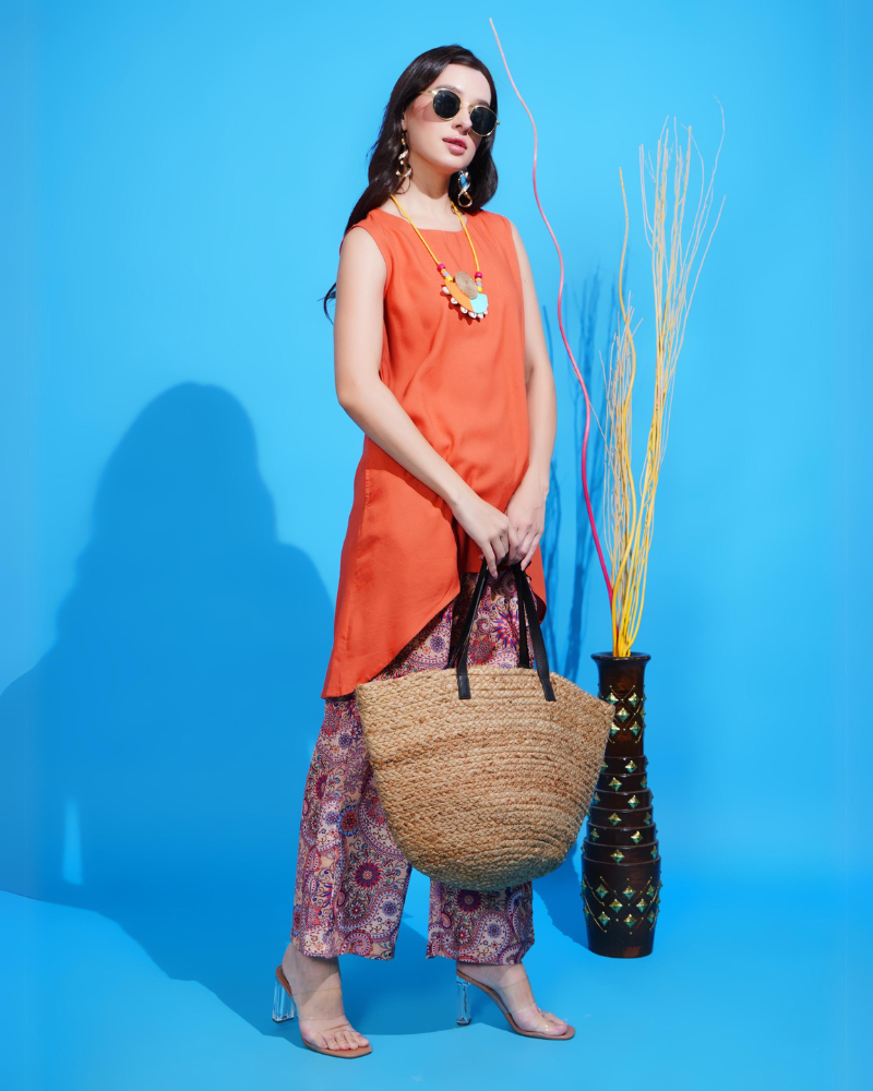 Sunset serenade asymmetrical co-ord set