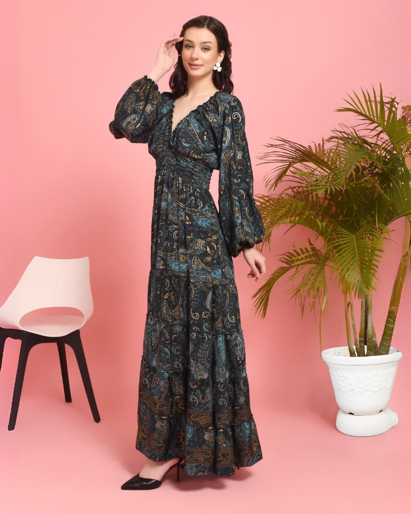 Tara goldleaf maxi dress