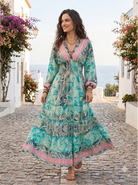 Marielle blue lagoon boho maxi dress
