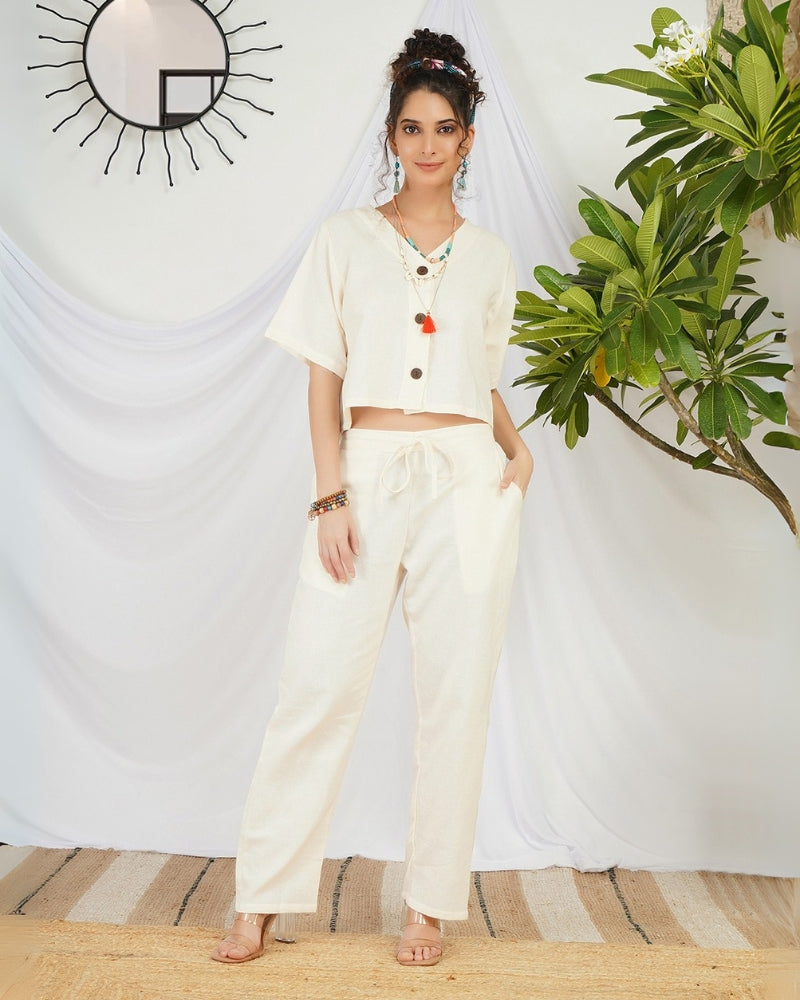 Nerissa vanilla mist cotton co-ord set