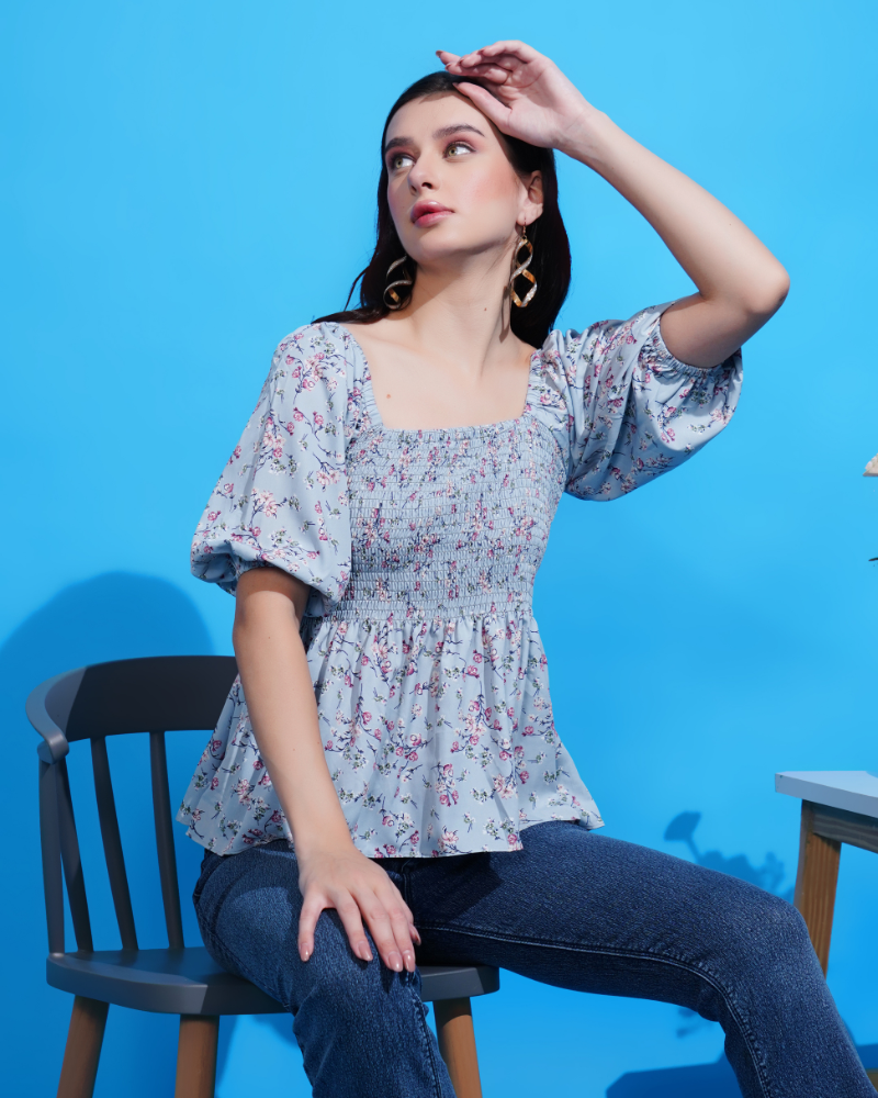 floral peplum top