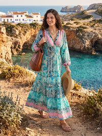 Marielle blue lagoon boho maxi dress