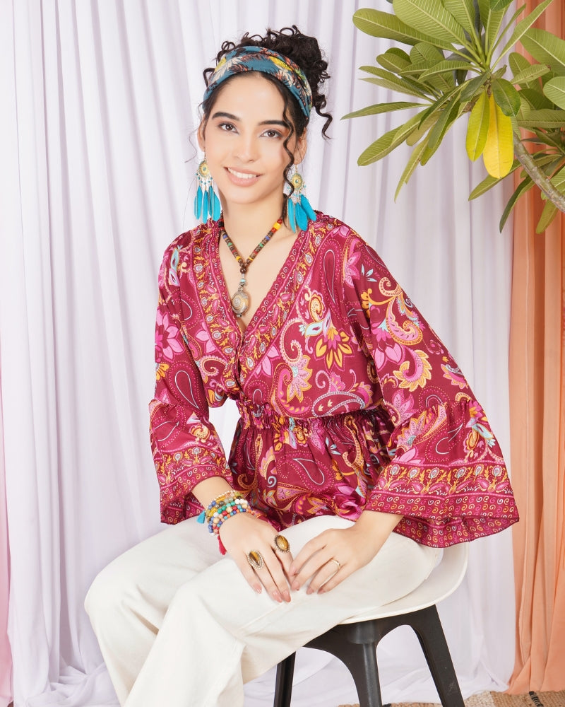 Briella pink dream peplum top