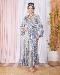 Aurelia moon blue wrap maxi dress