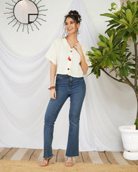 Odette pearl bohemian crop top