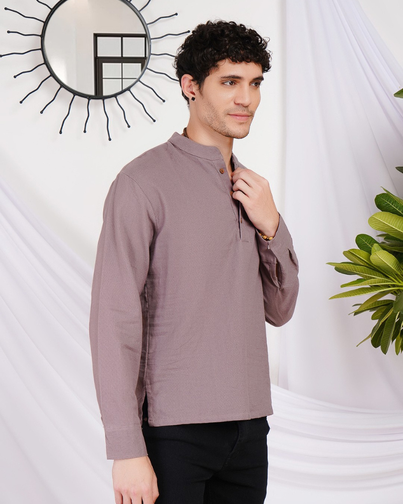Soren dusty mauve cotton shirt