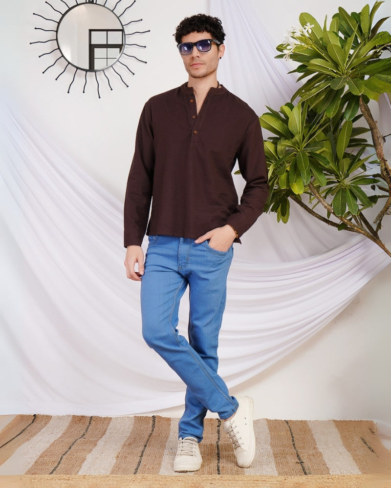 Orion rusted cocoa cotton shirt