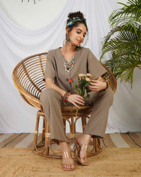 Seraphine drift taupe cotton co-ord set