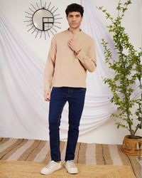 Maddox drift-beige cotton shirt