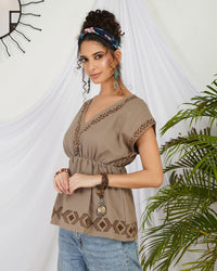 Amelie driftwood charm boho top