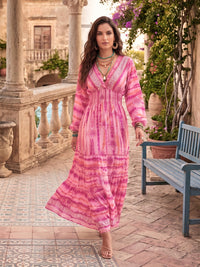 Rosalie raspberry blush boho maxi dress