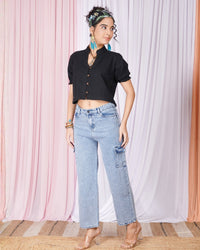 Aureline blackwood V-neck top