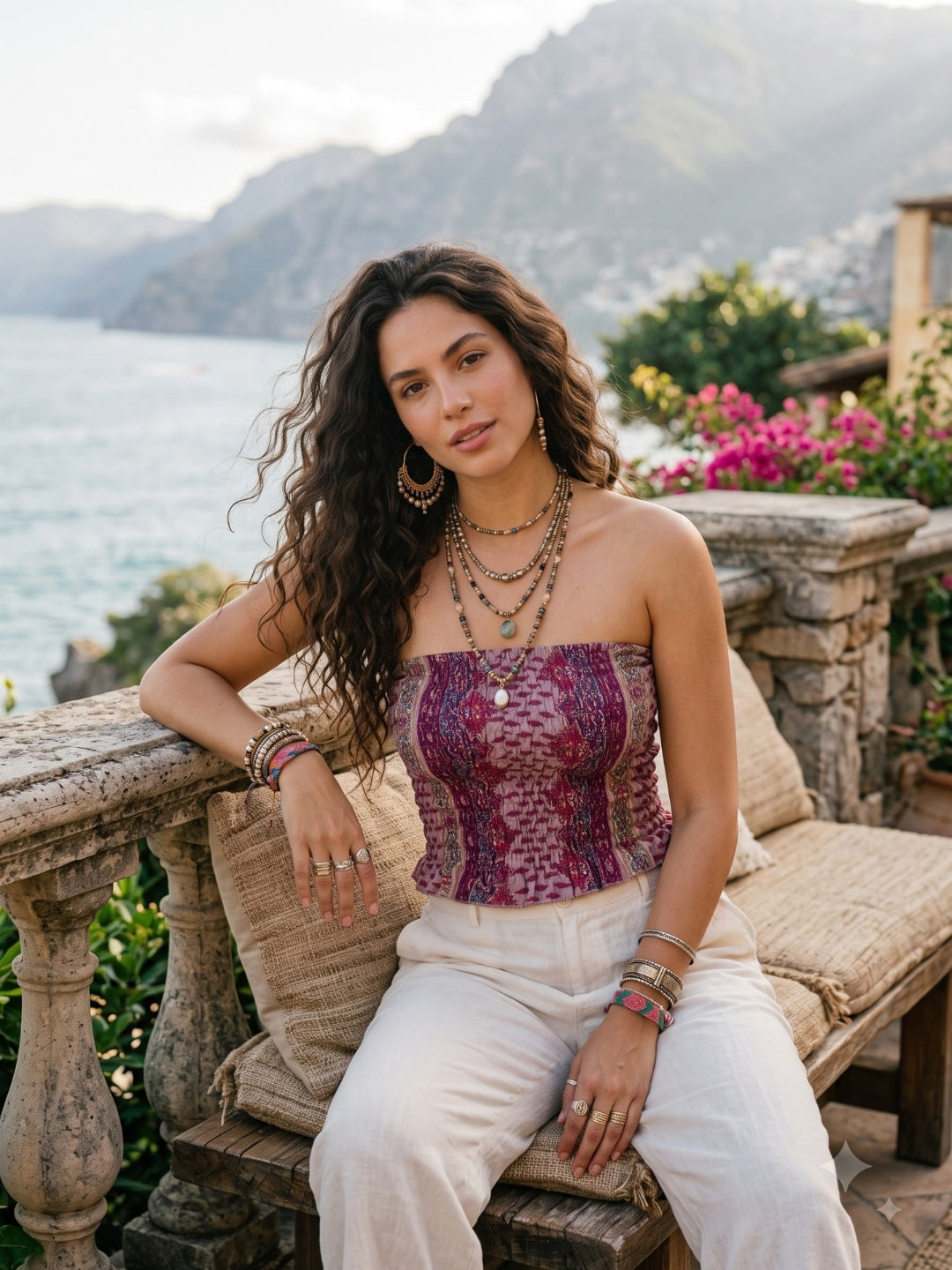 Isadora lavender love boho tube top