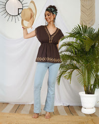 Cocoa dream boho top