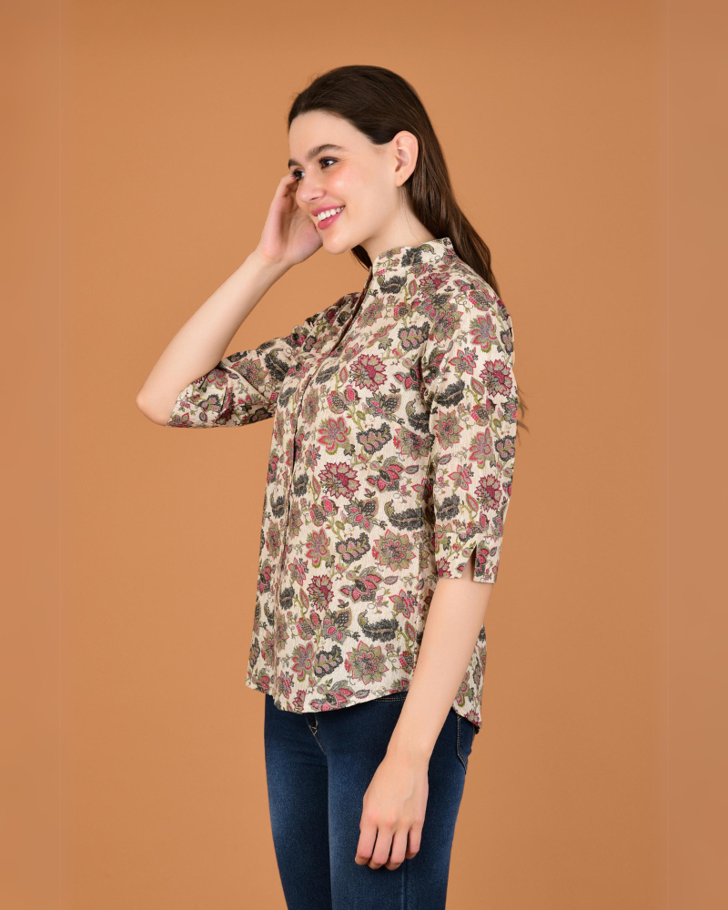 Beige petal vibe shirt