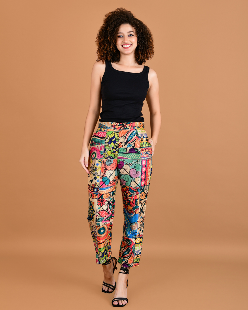 Abstract silk symphony pant