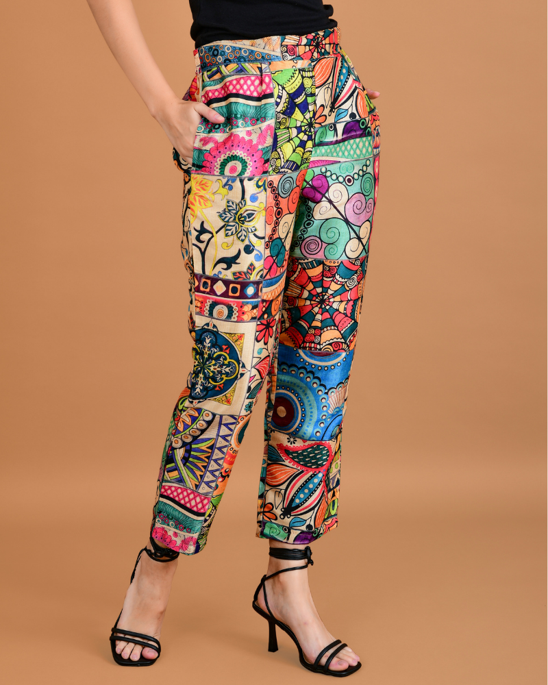 Abstract silk symphony pant